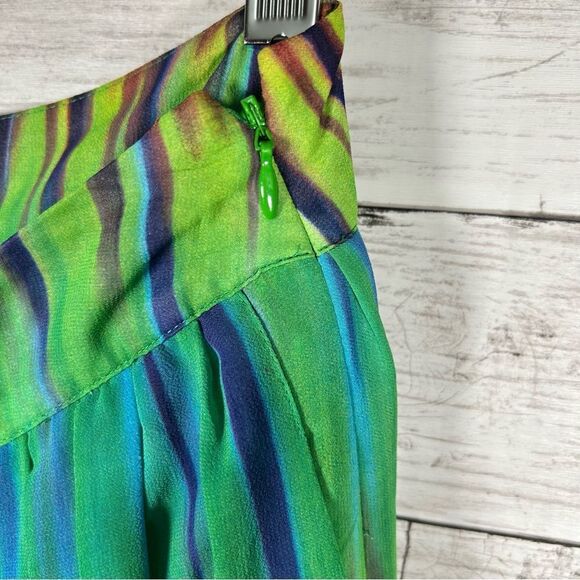 Vince Camuto Mirror Rainbow Chiffon Maxi Skirt Colorful Boho Hippie Sz 2 - Picture 7 of 7